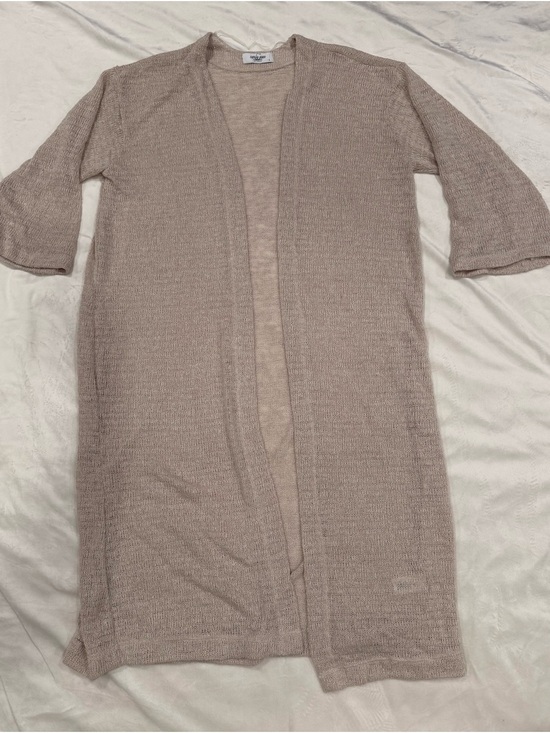 Carly Jean Los Angeles Tops - Carly Jean Los Angeles Molly Knit Duster- TAN/BEIGE L